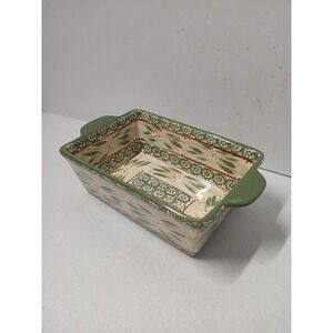 Temptations By Tara Old World Green Loaf/Casserole Dish 1.5 qt